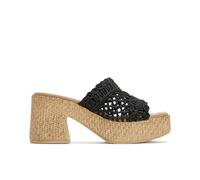 Porronet Sandalia Tacon Textil Negra Judith
