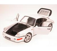 Porsche 911 964 Turbo blanco coche en miniatura Welly 1/18