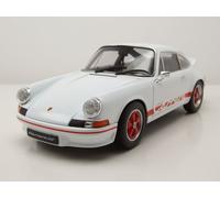 Porsche 911 Carrera RS 1973 Blanco Rojo Coche De Modelo 1:18 Welly