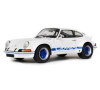Solido Porsche 911 RSR 1973 - Coche de Carreras clásico 911 con decoración Carrera, carrocería Detallada y Llantas Deportivas, Color Blanco con Detalles en Azul, 1:18