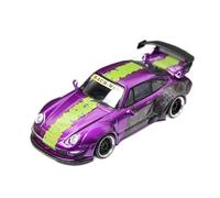 Porsche 911 RWB993 Modelo De Coche De Aleación Morado Colección para Adultos Recuerdo Escala 1:64 Exquisita Artesanía Decoración