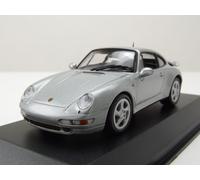 Porsche 911 Turbo S 993 1995 Plata Coche a Escala 1:43 Maxichamps