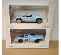 Porsche 917 Steve McQueen 1970 + Ford GT 40 #1 1966 Gulf 1/43 Norev