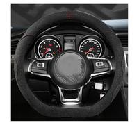 Porsche para UP para E-UP para GTI para Cross Up Seat MII Škoda para Citigo Protector para Volante Coche Cuero Gamuza Auto Accesorios Funda Volante Coche(D Shape Black)