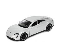 Porsche Taycan Turbo S 12 cm modelo de coche retiro Welly metal modelo coche juguete regalo niños juguete 4 variantes 27 (plateado metalizado)