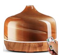 Porseme Diffusore di aromi, in vetro soffiato a Mano, 500 ml, con telecomando, per fuochi d'artificio, umidificatore ad ultrasuoni, silenzioso, 7 Colori, Luce a LED, automatico, Timer Humidifier per