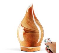 Porseme Difusor de Aroma de Cristal de 280 ml con Mando a Distancia, difusor de Cristal soplado a Mano para aceites Esenciales, silencioso, luz LED de 7 Colores, sin Agua, humidificador para el hogar