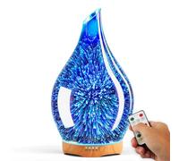 Porseme Difusor de Aroma de Cristal de 280 ml con Mando a Distancia, Fuegos Artificiales 3D, humidificador ultrasónico silencioso, función de Temporizador, humidificador para casa y Yoga