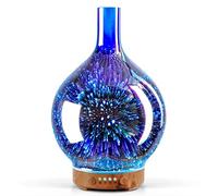Porseme Humidificador difusor de Aroma, 100 ml Humidificador 3D Ultrasónico Silencioso 7 LED Que cambian de Color Humidificador de habitación Sin BPA para Yoga SPA con Temporizador (Plata)