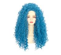 PORSMEER Peluca larga azul para Chloe para niñas y mujeres, pelucas largas rizadas y onduladas para disfraz de Chloe para mujeres y niñas, lindo cabello para disfraz de Halloween