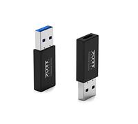Port Connect Pack 2 X Convertidores USB-C Hembra a USB-A Macho Ultra Rápido Velocidad 5GB/s Universal Plug & Play Negro