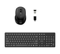 PORT CONNECT Pack de Bureau Sans Fil : Souris 1600 dpi et Clavier Wireless 2.4 GHz USB-A/USB-C