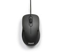Port Connect - Ratón con Cable USB-a ambidiestro, diseño Negro