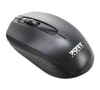 Port Connect - Ratón inalámbrico (2,4 GHz, USB-A, USB-C, ambidiestro, óptico, 1000 dpi), Color Negro
