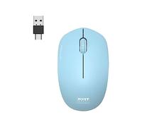 Port Connect - Ratón inalámbrico para Ordenador (2,4 GHz, colección 2, Sensor óptico de 1600 dpi, 3 Botones) ambidiestro y silencioso Azul Azul