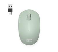 Port Connect – Ratón inalámbrico 2,4GHz 1600 DPI 3 botones compacto ambidiestro Verde oliva