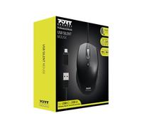 Port Connect Ratón USB silencioso, Negro
