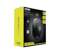 Port Connect Silent, Mouse inalámbrico, dongle USB-A/USB-C, 2.4Ghz, 1600DPI, Negro