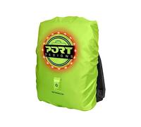 Port Designs Be VISIBL - Funda Impermeable Universal de Alta Visibilidad con LED de Encendido/Apagado Recargable para Mochilas de hasta 25 litros, 14/15,6 Pulgadas, Color Amarillo Llamativo, 14/15,6