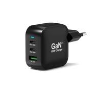 PORT Designs GaN2 - Cargador de pared USB-C para ordenador portátil 1XUSB-A QC 3.0 2X USB-C PD con cable USB-C reforzado de 2M (65 vatios)