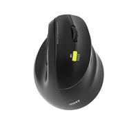 Port Designs Ratón Ergo vertical 910007 diestro inalámbrico 2.4 GHz Bluetooth recargable Negro