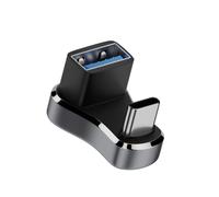 Port Saver - Adaptador de codo USB C para uso de mano, teléfono, tableta y laptop, perfil bajo en forma de U, ajuste en forma de U para configuración ordenada, adaptador USB C en ángulo, conector tipo