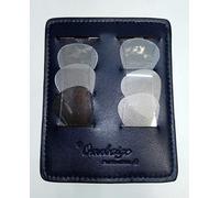 PORTA 6 PUAS PIEL PARA CORREA REF. 6575 FBM AZUL (No incluye Puas) 10x8 Cm.