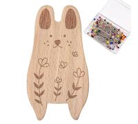 Porta alfileres magnético para costura | Delicioso cojín magnético para costura con cien alfileres | Con cien alfileres soporte para pinzas metálicas para el pelo en forma de animal de madera para