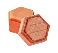 Porta Alianzas Caja de franela hexagonal for anillos, con lunares coloridos, for exhibir joyas, ideal for bodas, confesiones y presentaciones