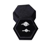 Porta Alianzas Caja de franela hexagonal for anillos, con lunares coloridos, for exhibir joyas, ideal for bodas, confesiones y presentaciones