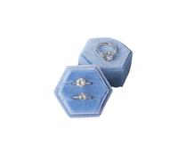 Porta Alianzas Caja de franela hexagonal for anillos, con lunares coloridos, for exhibir joyas, ideal for bodas, confesiones y presentaciones