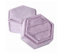 Porta Alianzas Caja de franela hexagonal for anillos, con lunares coloridos, for exhibir joyas, ideal for bodas, confesiones y presentaciones