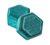 Porta Alianzas Caja de franela hexagonal for anillos, con lunares coloridos, for exhibir joyas, ideal for bodas, confesiones y presentaciones