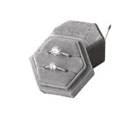 Porta Alianzas Caja de franela hexagonal for anillos, con lunares coloridos, for exhibir joyas, ideal for bodas, confesiones y presentaciones