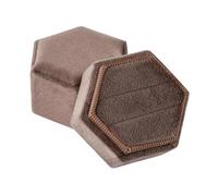 Porta Alianzas Caja de franela hexagonal for anillos, con lunares coloridos, for exhibir joyas, ideal for bodas, confesiones y presentaciones