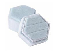 Porta Alianzas Caja de franela hexagonal for anillos, con lunares coloridos, for exhibir joyas, ideal for bodas, confesiones y presentaciones