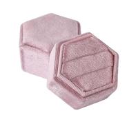 Porta Alianzas Caja de franela hexagonal for anillos, con lunares coloridos, for exhibir joyas, ideal for bodas, confesiones y presentaciones