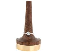 Porta anillos de madera para joyer a | 1 pieza | Soporte de madera de nogal negro y lat n | Regalo para hombres y mujeres, compromiso, boda y ani