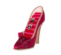 Porta Anillos Vintage Zapatos de tacón alto, soporte exhibición anillo terciopelo, for pendientes flores lujo, estante joyería elegante rosa(Color 3)