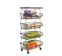 Porta Aperitivos móvil sobre Ruedas - versátil para almacenar Frutas | Organizador Compacto de Productos de Cocina, verdulero para dispensa, Garaje o Zona de Comedor