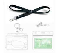 Porta Badge titulares con cordón, llaveros, clips, Ideal para Tarjetas de Proximidad, Tarjetas de Crédito y Documentos de Identificación,Tarjeta tráfico (1 Set Horizontal)