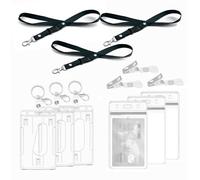 Porta Badge titulares con cordón, llaveros, clips, Ideal para Tarjetas de Proximidad, Tarjetas de Crédito y Documentos de Identificación,Tarjeta tráfico (3 Set Vertical)