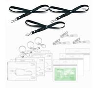 Porta Badge titulares con cordón, llaveros, clips, Ideal para Tarjetas de Proximidad, Tarjetas de Crédito y Documentos de Identificación,Tarjeta tráfico (3 Set Horizontal)