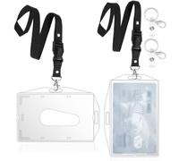 Porta Badge titulares, Ideal para Tarjetas de Proximidad, Tarjetas de Crédito y Documentos de Identificación,Tarjeta tráfico (2 Pcs Lanyard)