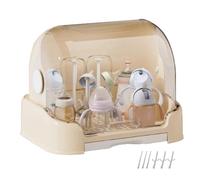 Porta Biberon Grande Con Asciugabiberon - Organizer Portatile Antipolvere Per Biberon Ciucci Tazze E Posate | Scatola Portaoggetti Per Nursery Casa Asilo E Viaggi | Contenitore Pratico E Salvaspa