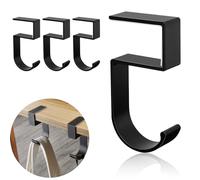 Porta Bolsas para Mesa, Ganchos de Bolso para Mesa de Aluminio, Soportes para Bolsos de Mesa, Soporte para Mesa, Colgar Bolsa para Mesa para Escritorios, 4 Piezas, Negro