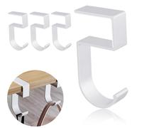 Porta Bolsas para Mesa, Ganchos de Bolso para Mesa de Aluminio, Soportes para Bolsos de Mesa, Soporte para Mesa, Colgar Bolsa para Mesa para Escritorios, 4 Piezas, Blanco