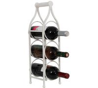 Porta Botellas Biscottini Hierro Forjado Blanco Antiguo 46x13x14