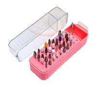 Porta Brocas Para Uñas, Organizador De 40 Huecos Para Herramientas De Uñas, Caja de Exhibición Antipolvo con Tapa Transparente para Manicura Doméstica Remoción de Esmalte en Gel