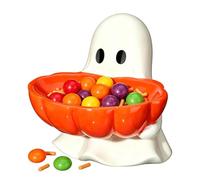Porta Caramelos Fantasma Plato Decorativo Resina Forma Fantasma